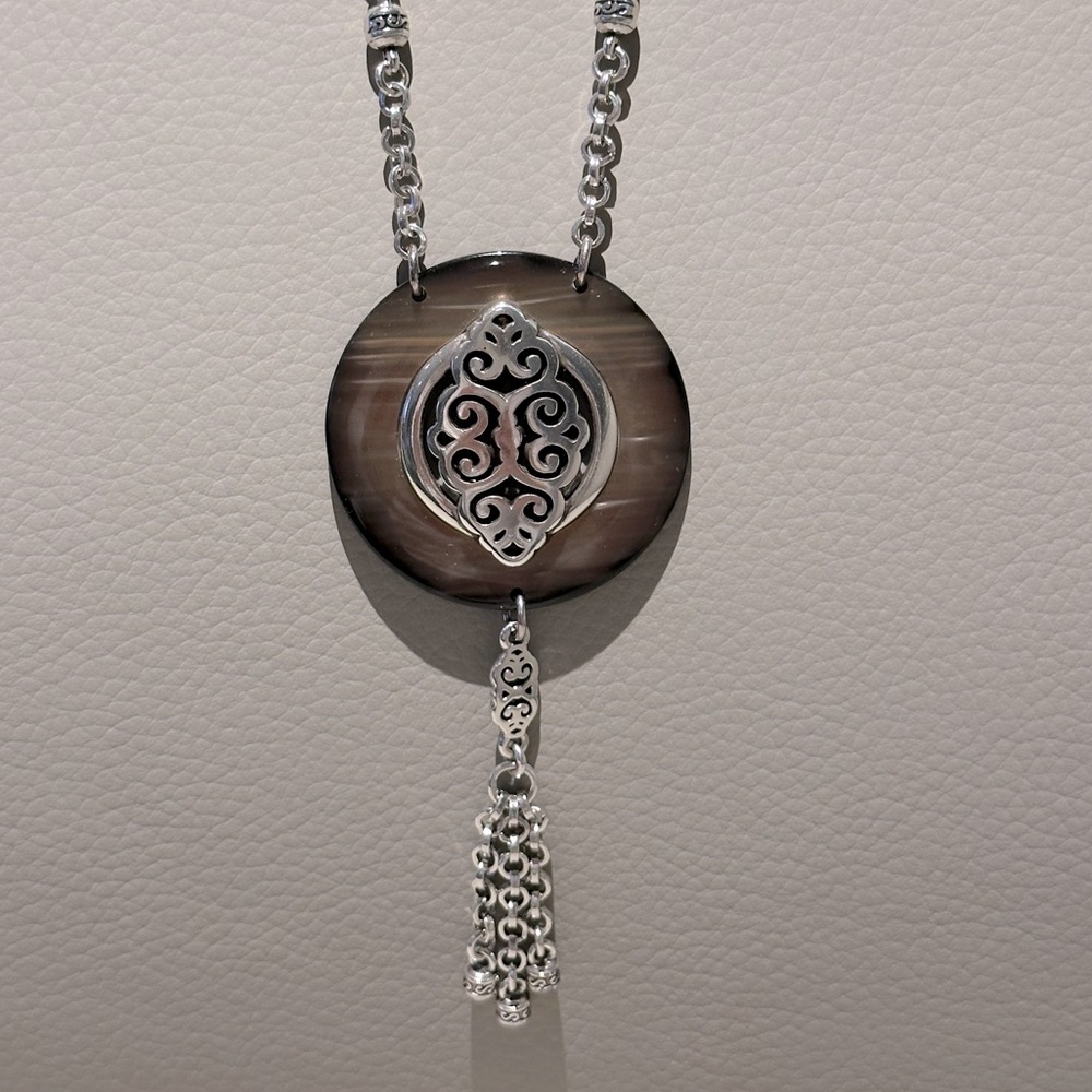 Brighton Silver and Shell Pendant Necklace